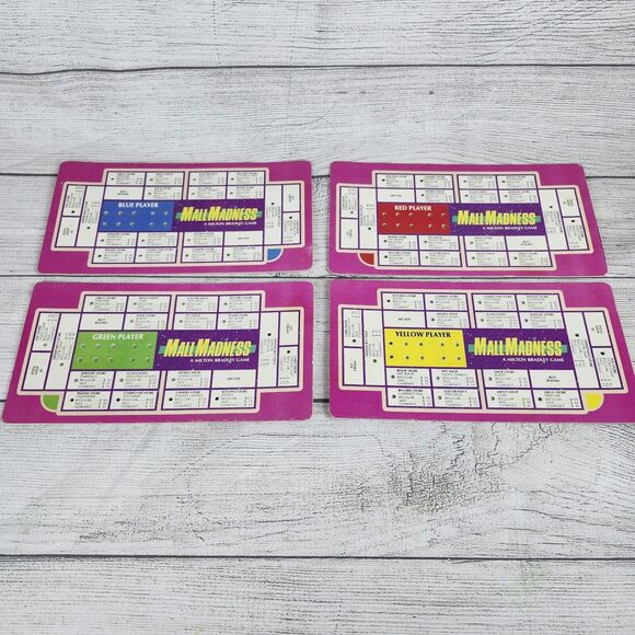 Milton Bradley 1989 Mall Madness Replacement Game Parts Score Trackers Cards - Picture 1 of 5